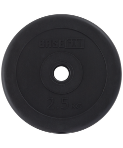 Диск пластиковый BB-203 d=26 мм, черный, 2,5 кг BASEFIT УТ-00019754