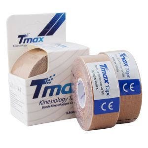 Тейп кинезиологический Tmax Extra Sticky Biege (2,5 см x 5 м), уп. 2 шт, арт. 423815, телесный TMAX 423815