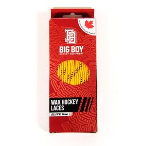 Шнурки для коньков "BIG BOY Elite Line с пропиткой" арт.BB-LACES-EL-305YL, полиэстер, 305см,желтый 305см BIG BOY BB-LACES-EL-305YL