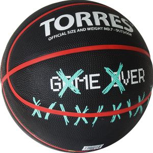 Мяч баск. "TORRES Game Over" B02217, р.7, резина, нейлон. корд, бут. кам., черный 7 TORRES B02217