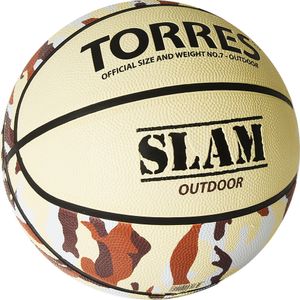 Мяч баск. "TORRES Slam" арт.B02067, р.7, резина, нейлон. корд, бут. кам, бежево-хаки 7 TORRES B02067