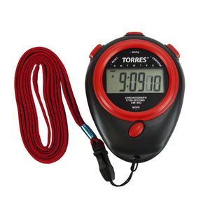 Секундомер "TORRES Stopwatch", арт.SW-002, часы, будильник, дата, шнур с карабином, черно-красн. NEW TORRES SW-002