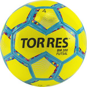 Мяч футзал. "TORRES Futsal BM 200" арт.FS32054, р.4, 32 панели. TPU, 4 подкл. слоя, желтый 4 TORRES FS32054