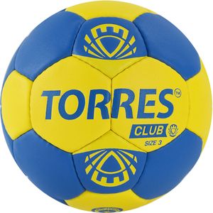 Мяч ганд. "TORRES Club" арт.H32143, р.3, ПУ, 5 подкл. слоев, сине-желтый 3 TORRES H32143