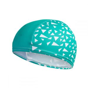 Шапочка для плав. дет. "SPEEDO Printed Polyester Cap Jr", арт.8-12241D680, ЗЕЛЕНО-БЕЛЫЙ, полиэстер Junior SPEEDO 8-12241D680