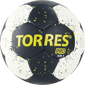 Мяч ганд. "TORRES PRO" арт.H32161, р.1, ПУ, 4 подкл. слоя, черно-бел-желт 1 TORRES H32161