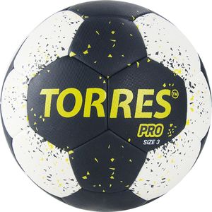 Мяч ганд. "TORRES PRO" арт.H32163, р.3, ПУ, 4 подкл. слоя, черно-бел-желт 3 TORRES H32163