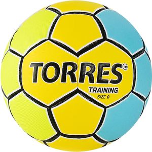 Мяч ганд. "TORRES Training" арт.H32150, р.0, ПУ, 4 подкл. слоя, желто-голубой TORRES H32150