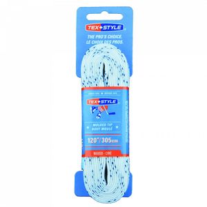 Шнурки для коньков "Texstyle Double Blue Line Waxed" арт.1510MT-WH-305, полиэстер, 305см, белый 305см BLUE SPORT 1510MT-WH-305