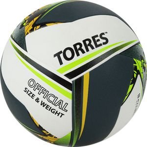 Мяч вол. "TORRES Save" арт.V321505 р.5, синт.кожа (ПУ), гибрид, бут.кам, бело-зелено-желный 5 TORRES V321505