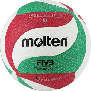 Мяч вол. "MOLTEN V5M5000" р. 5,FIVB Appr, синт.к. ПУ Microfiber,клеен, бел.-кр.-зел. 5 MOLTEN V5M5000X