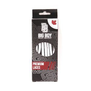 Шнурки для коньков "BIG BOY Premium с пропиткой" арт. BB-LACES-PRM-244WT, полиэстер, 244см, белый 244см BIG BOY BB-LACES-PRM-244WT