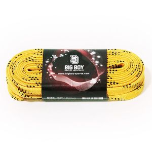 Шнурки для коньков "BIG BOY Comfort Line с пропиткой" арт.BB-LACES-CL-305YL, полиэстер, 305см, желт 305см BIG BOY BB-LACES-CL-305YL