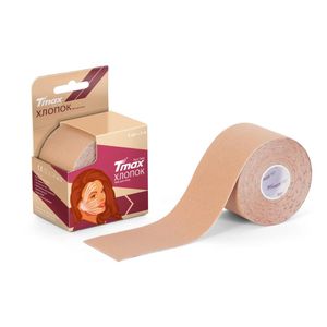 Тейп кинезиологический Tmax Beauty Tape (5cmW x 5mL), хлопок, бежевый TMAX 423245