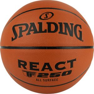 Мяч баск. SPALDING TF-250 React 76-801Z, р.7, композит. кожа (ПУ), коричн-черн. 7 SPALDING 76801z