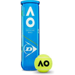 Мяч теннисный DUNLOP Australian Open, 601355, одобр.ITF,фетр,нат.резина,. уп.4 шт, желтый DUNLOP 601355