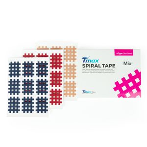 Кросс-тейп Tmax Spiral Tape Type Mix A (20 листов), арт. 423731, 3 цвета; синий, красный, телесный TMAX 423731