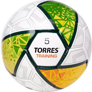 Мяч футб. TORRES Training, F323955, р.5, 32 пан. ПУ, 4 подкл. слоя, руч. сшивка, бело-зел-жёлт 5 TORRES F323955