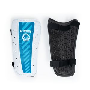 Щитки TORRES Match , FS2305L, р. L, без голеностопа, две заст. на лип, бело-голубой L TORRES FS2305L