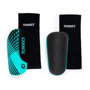 Щитки TORRES Pro, FS2308M, р. M, без голеностопа, без заст., эласт.чулок, черно-бирюзоый M TORRES FS2308M