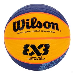 Мяч баск. WILSON FIBA3x3 Paris 2024 Replica, WZ3015001XB6, р.6, PU, сине-желтый 6 WILSON WZ3015001XB6