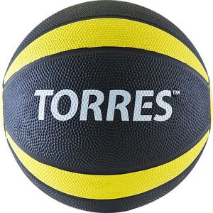 Медбол "TORRES 1 кг", арт.AL00221, резина, диаметр 19,5 см, черно-желто-белый TORRES AL00221