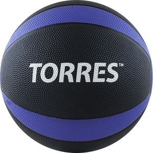 Медбол "TORRES 5 кг", арт.AL00225, резина, диаметр 23,8 см, черно-фиолетово-белый TORRES AL00225