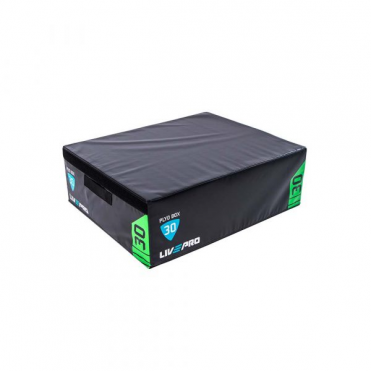 Плиометрический бокс LIVEPRO Soft Plyometric Box 914 x 762 x 304 мм, черный/зеленый