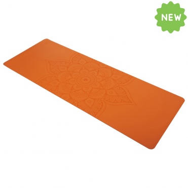 Коврик для йоги INEX Yoga PU Mat полиуретан c гравировкой 185 x 68 x 0,4 см оранжевый