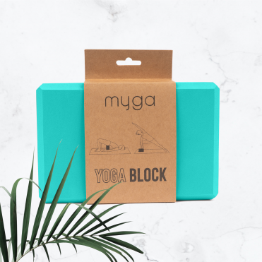 Блок для йоги MYGA Foam Yoga Block 23 х 14,5 х 7,7 см, бирюзовый