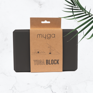 Блок для йоги MYGA Foam Yoga Block 23 х 14,5 х 7,7 см, черный