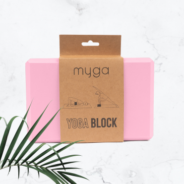 Блок для йоги MYGA Foam Yoga Block 23 х 14,5 х 7,7 см, нежно-розовый