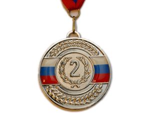 Медаль спортивная с лентой 2 место d - 6,5 см :5201-17 GETSPORT 22632