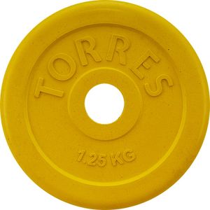 Диск обрезин.  "TORRES  1,25 кг" арт.PL50381, d.25мм, металл в резиновой оболочке, желтый TORRES PL50381