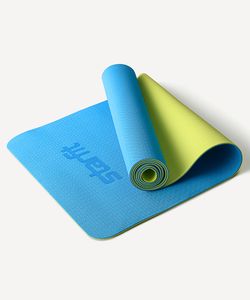 Коврик для йоги и фитнеса FM-201, TPE, 183x61x0,4 см, синий/лайм Starfit ЦБ-00002540