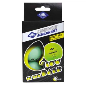 Мячики для н/тенниса DONIC GLOW IN THE DARK 40+, 6 шт, (зеленые) DONIC Schildkrot 608507