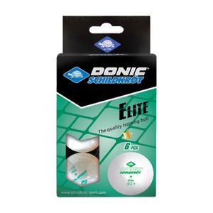 Мячики для н/тенниса DONIC ELITE 1* 40+, 6 штук, белый DONIC Schildkrot 608510