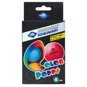 Мячики для н/тенниса DONIC COLOR POPPS 40+, 6 шт, (разноцветные) DONIC Schildkrot 649015