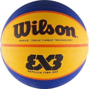 Мяч баск. WILSON FIBA3x3 Replica, арт.WTB1033XB, р.6, резина, бутил. камера, сине-желтый 6 WILSON WTB1033XB