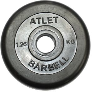 Диск обрезиненный BARBELL ATLET 1.25 кг / диаметр 26 мм MB BARBELL MB-AtletB26-1,25