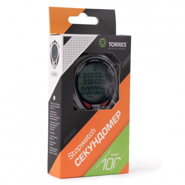 Секундомер проф. "TORRES Professional Stopwatch", арт.SW-100,100 яч.памяти,таймеры,метроном,сер-чер TORRES SW-100