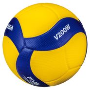 Мяч вол. &quot;MIKASA V200W&quot;, р.5, оф.мяч FIVB, FIVB Appr, синт.кожа (микрофиб), 18пан, клееный, желт-син 5 MIKASA V200W