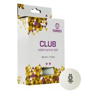 Мяч для наст. тенниса TORRES Club 2*, арт. TT21014, диам. 40+мм, упак. 6 шт, белый Диаметр 40+ TORRES TT21014