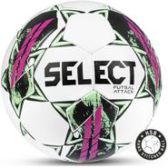 Мяч футзал. SELECT Futsal Attack V22 Grain, 1073460009, р.4, 32п, ПУ, руч.сш, бел-зел-фиол 4 SELECT 1073460009