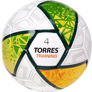 Мяч футб. TORRES Training, F323954,р.4, 32 панели. ПУ, 4 под. слоя, ручная сшивка, бело-зел-сер 4 TORRES F323954