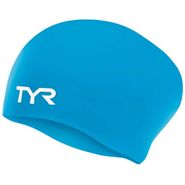 Шапочка для плав. TYR Long Hair Wrinkle-Free Silicone Cap, LCSL-360, ГОЛУБОЙ, силикон Senior TYR LCSL-360