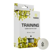 СЦ*Мяч для наст. тенниса TORRES Training 1*, TT21016, диам. 40+ мм, упак. 6 шт, белый Диаметр 40+ TORRES TT21016