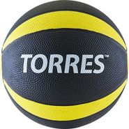 Медбол &quot;TORRES 1 кг&quot;, арт.AL00221, резина, диаметр 19,5 см, черно-желто-белый TORRES AL00221