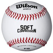 Мяч для бейсбола Wilson Soft Compression, арт.WTA1217B, синтет.кожа, резин.сердцевина, белый WILSON WTA1217B