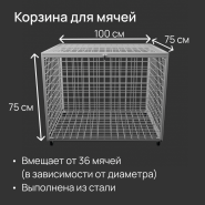 Корзина для мячей 100x75x75